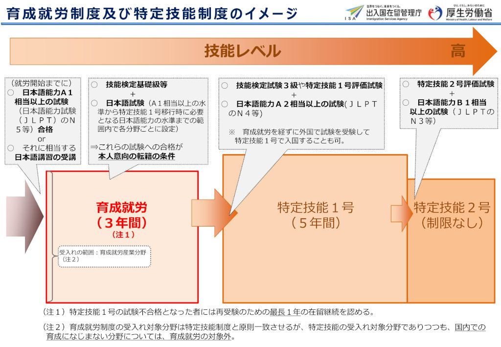 育成就労制度及び特定技能制度のイメージ